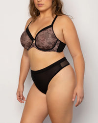 SHEER MESH HIGH CUT- THONG - Shush Lingerie