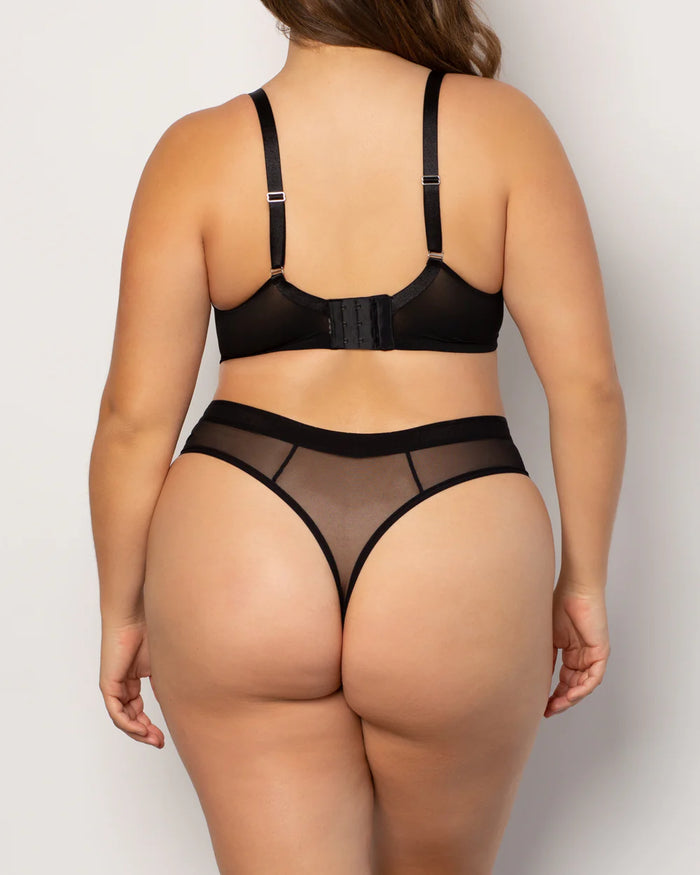 SHEER MESH HIGH CUT- THONG