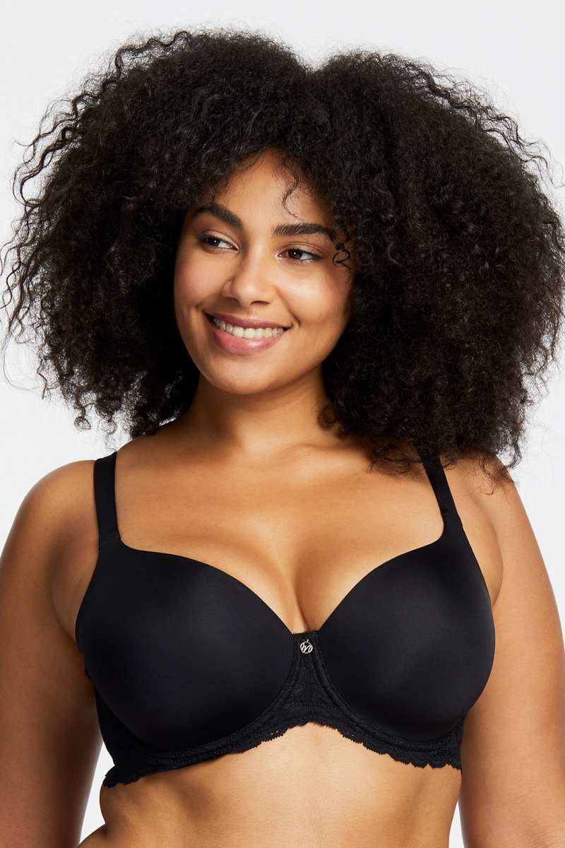 PURE PLUS FULL-COVERAGE T-SHIRT BRA (Sand & Black)