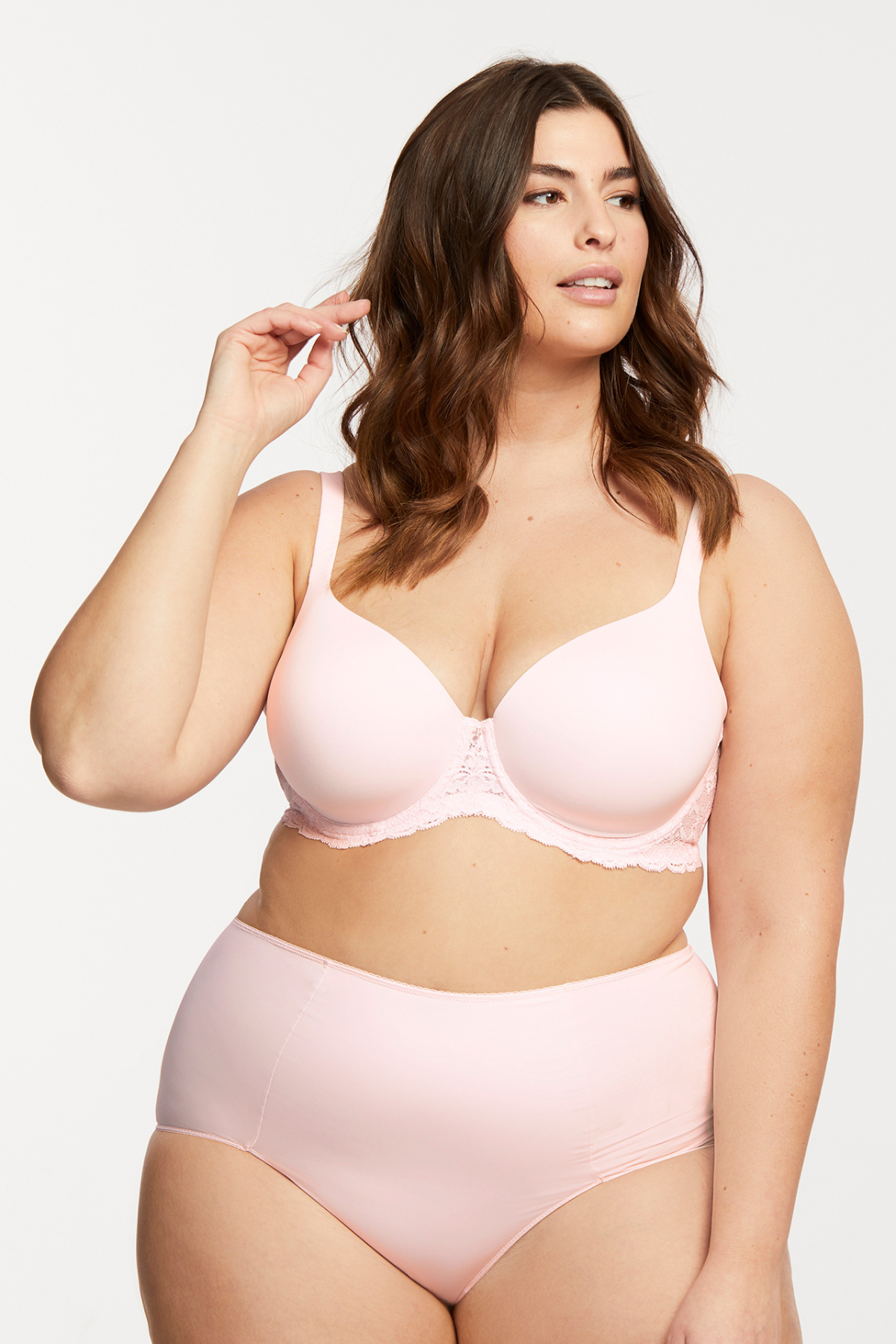 PURE PLUS FULL-COVERAGE T-SHIRT BRA (Almond Spice & Blush)