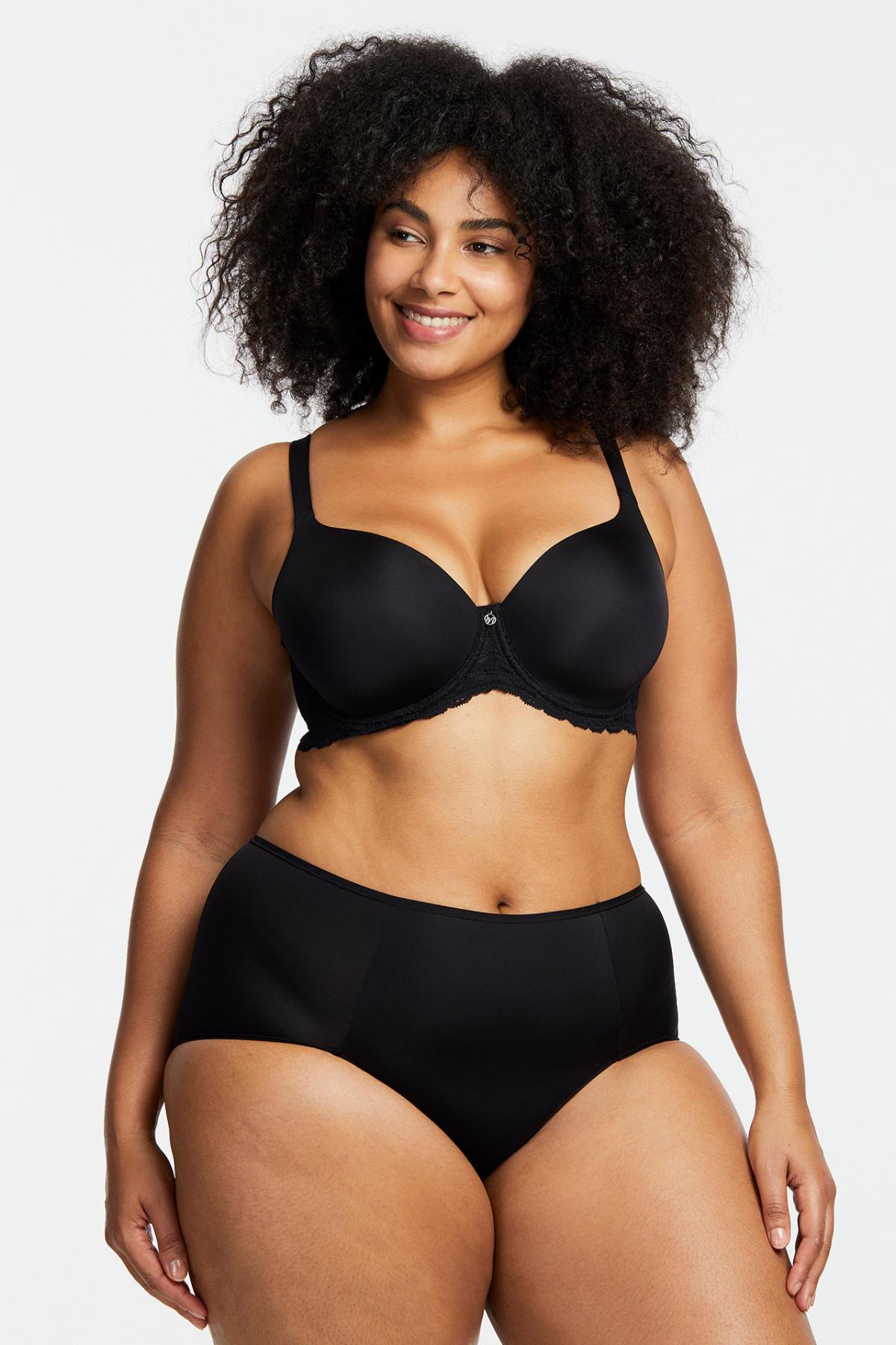 PURE PLUS FULL-COVERAGE T-SHIRT BRA (Sand & Black)