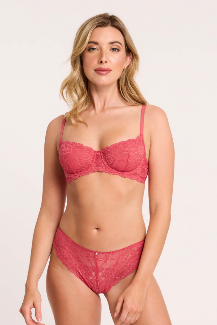 FLIRT DEMI LACE (Spiced Coral) - Shush Lingerie