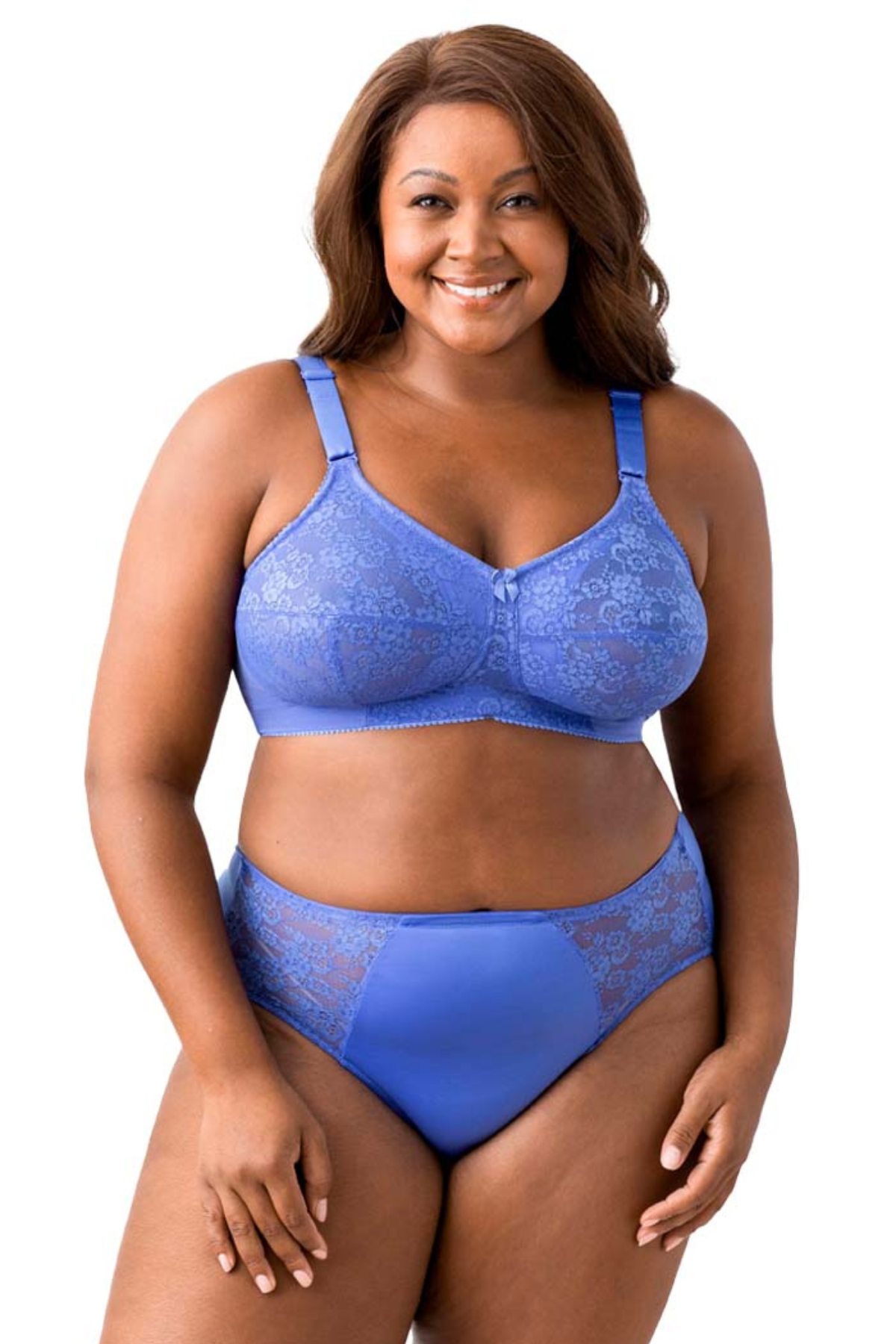 LACE SOFT CUP WIRELESS BRA (Cobalt Blue or Aubergine)