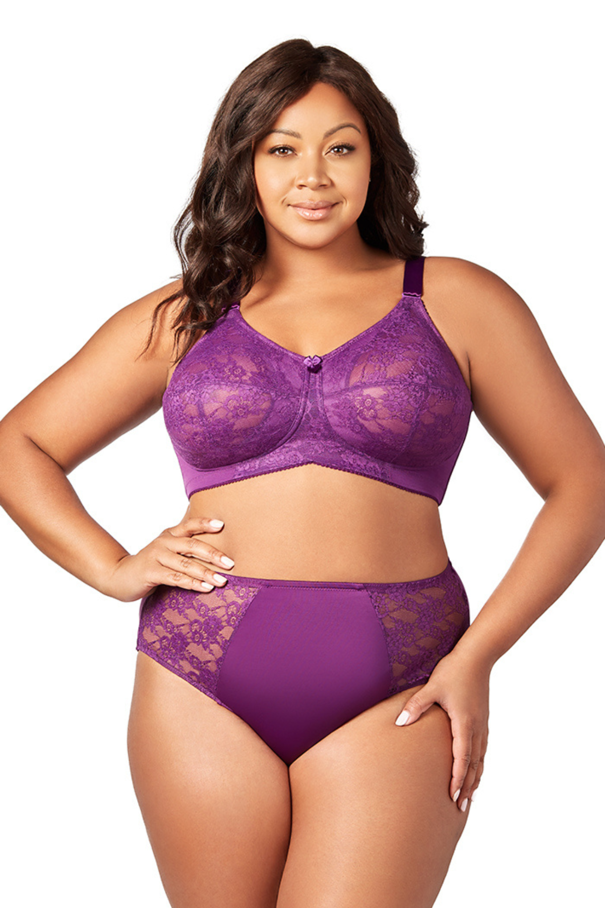 LACE SOFT CUP WIRELESS BRA (Cobalt Blue or Aubergine)