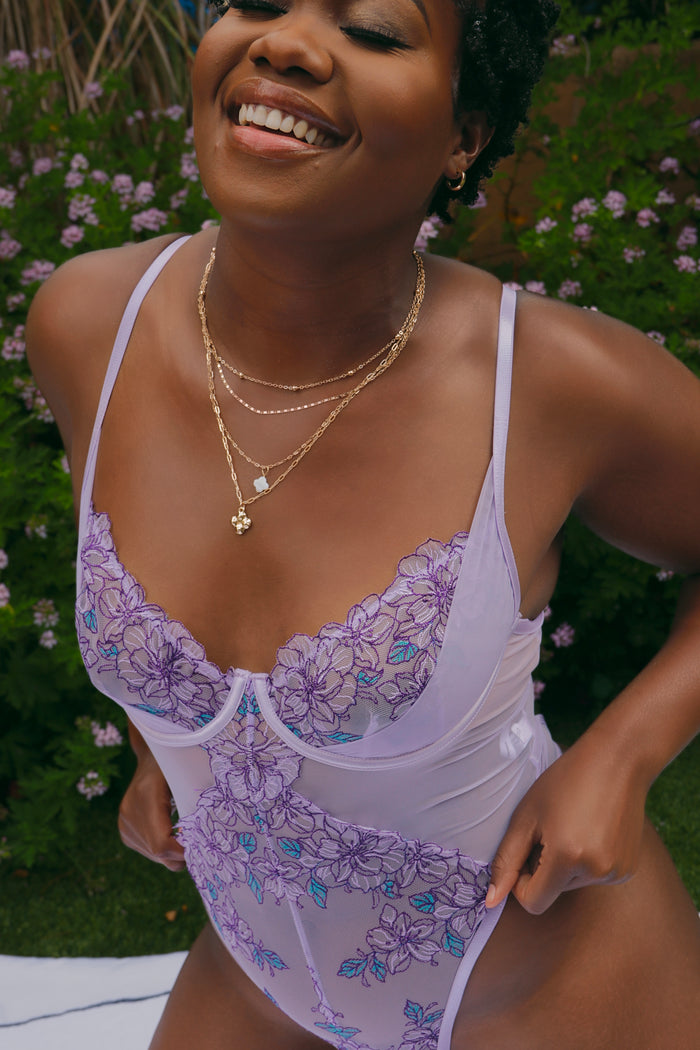LAVENDER LACE TEDDY